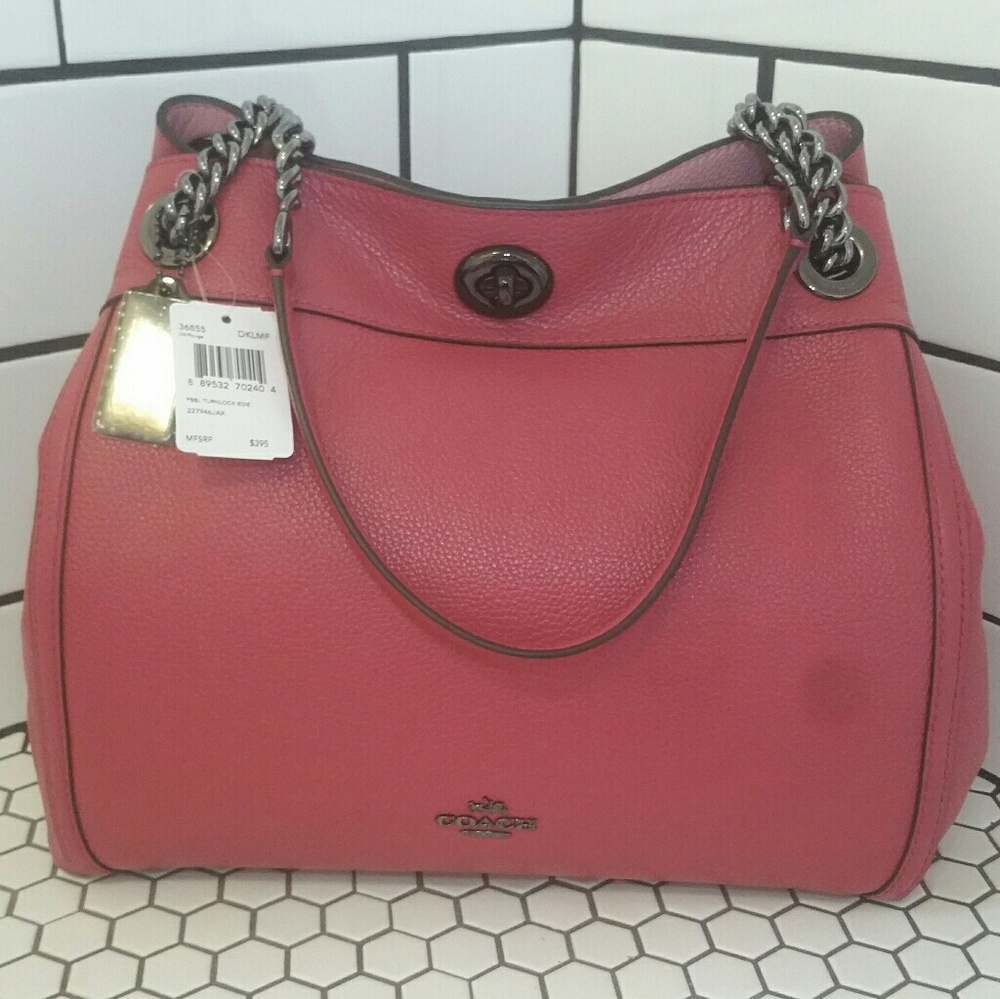 NWT Coach Edie Turnlock Rouge